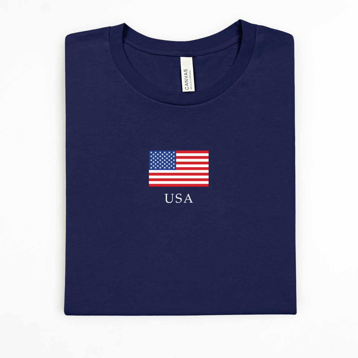 Embroidered USA Flag Tee (Navy) | Simply Made